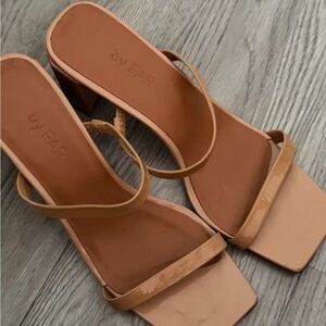 BY FAR Nude Strappy Heels